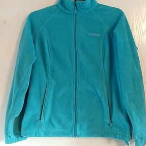 Columbia womens Large Blue Zip Up Fleece Top